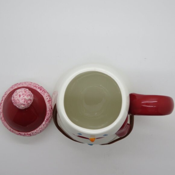 Christmas 12 oz Ceramic Snowman Tea Coffee Mug Cup Starbucks Holiday 2006 Lid - Picture 14 of 16